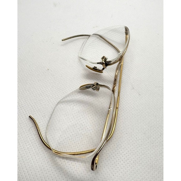 Vintage AO American Optical Rimless Eyeglass Frames 1/10 12K Gold Filled Cable - Picture 2 of 10
